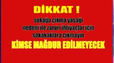 SOKAĞA ÇIKMA YASAĞI MUAF MESLEKLER