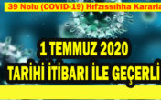 CORONA TEDBİRLERİ