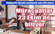 Öğrenim yardımı müracaatı 23 Ekim’de son bulacak