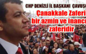 CHP Denizli İl Başkanı Bülent Nuri Çavuşoğlu, Çanakkale Zaferi nedeni ile anma mesajı yayınladı