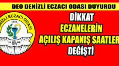 Eczaneler sabah açılış  08.30