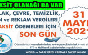 VERGİ ÖDEMELERİNDE SON GÜN 31 MAYIS