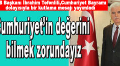 DTB Başkanı Tefenlili: Yaşasın Cumhuriyet!