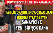 SANAYİCİ DÖVİZLE İLGİLİ SON KARARLARA TEPKİLİ