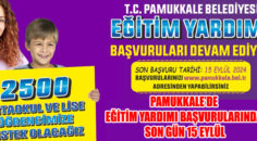 PAMUKKALE’DE EĞİTİM YARDIMI BAŞVURULARINDA SON GÜN 15 EYLÜL