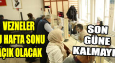 MERKEZEFENDİ BELEDİYESİ VEZNELERİ BU HAFTA SONU AÇIK OLACAK