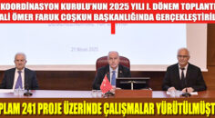 VALİ COŞKUN; “241 PROJE YÜRÜTÜLÜYOR”