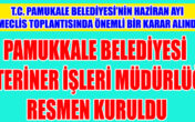 T.C. PAMUKKALE BELEDİYESİ’NE YENİ MÜDÜRLÜK