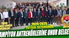 TÜFAD DENİZLİ ŞUBESİ ŞAMPİYON ANTRENÖRLERE ONUR BELGESİ VERDİ